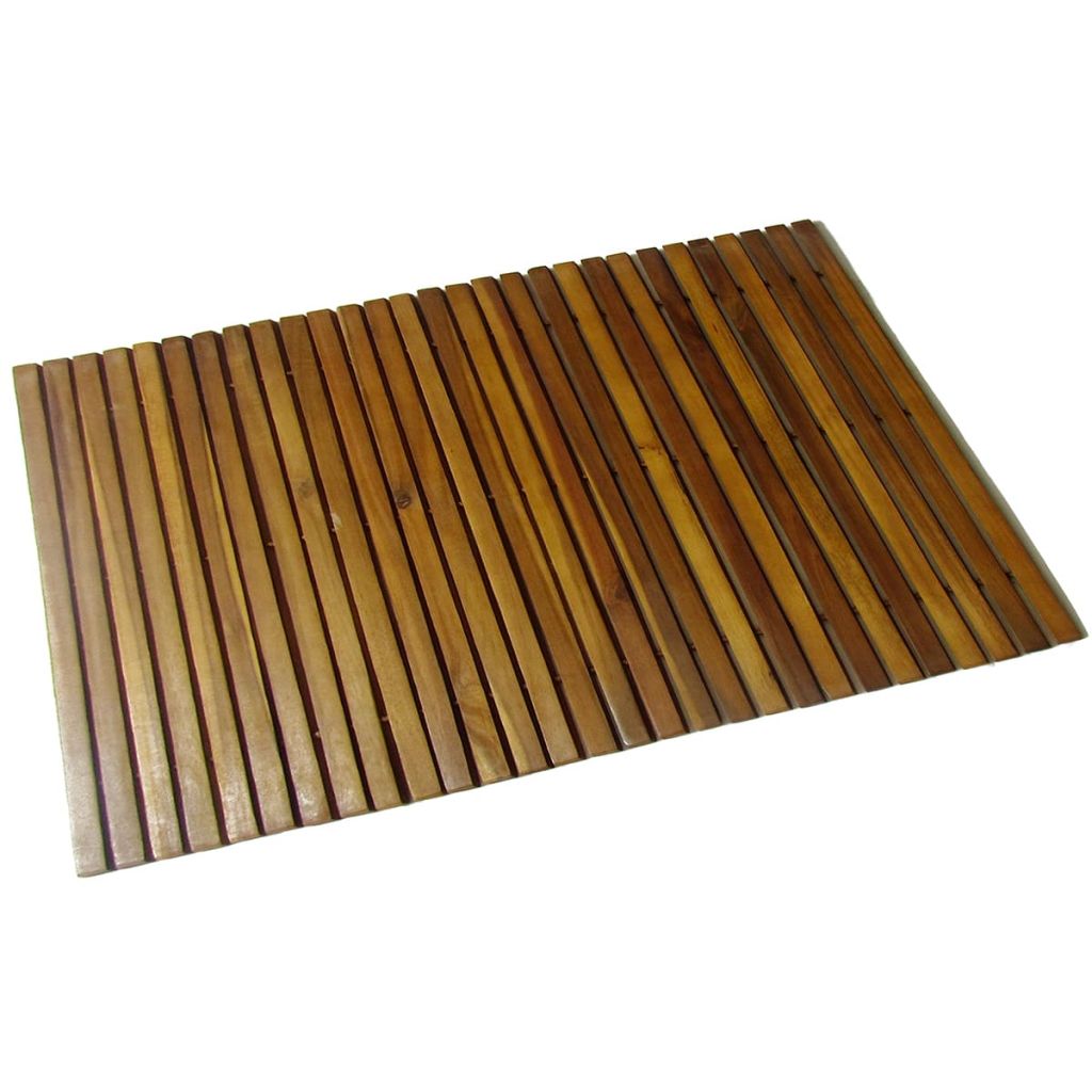 vidaXL Bathmat Set Acacia Hardwood with Rubber Backing Bathroom Runner Mats for Bath and Sauna Areas