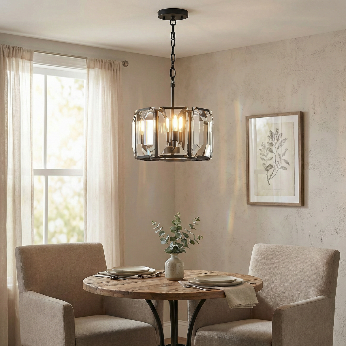 Transitional Crystal Round Chandelier