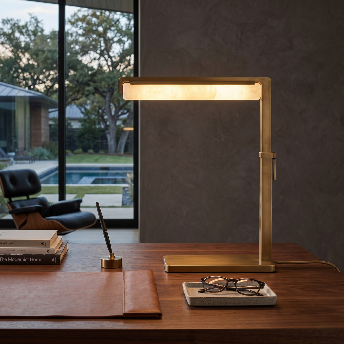 Alabaster Task Table Lamp
