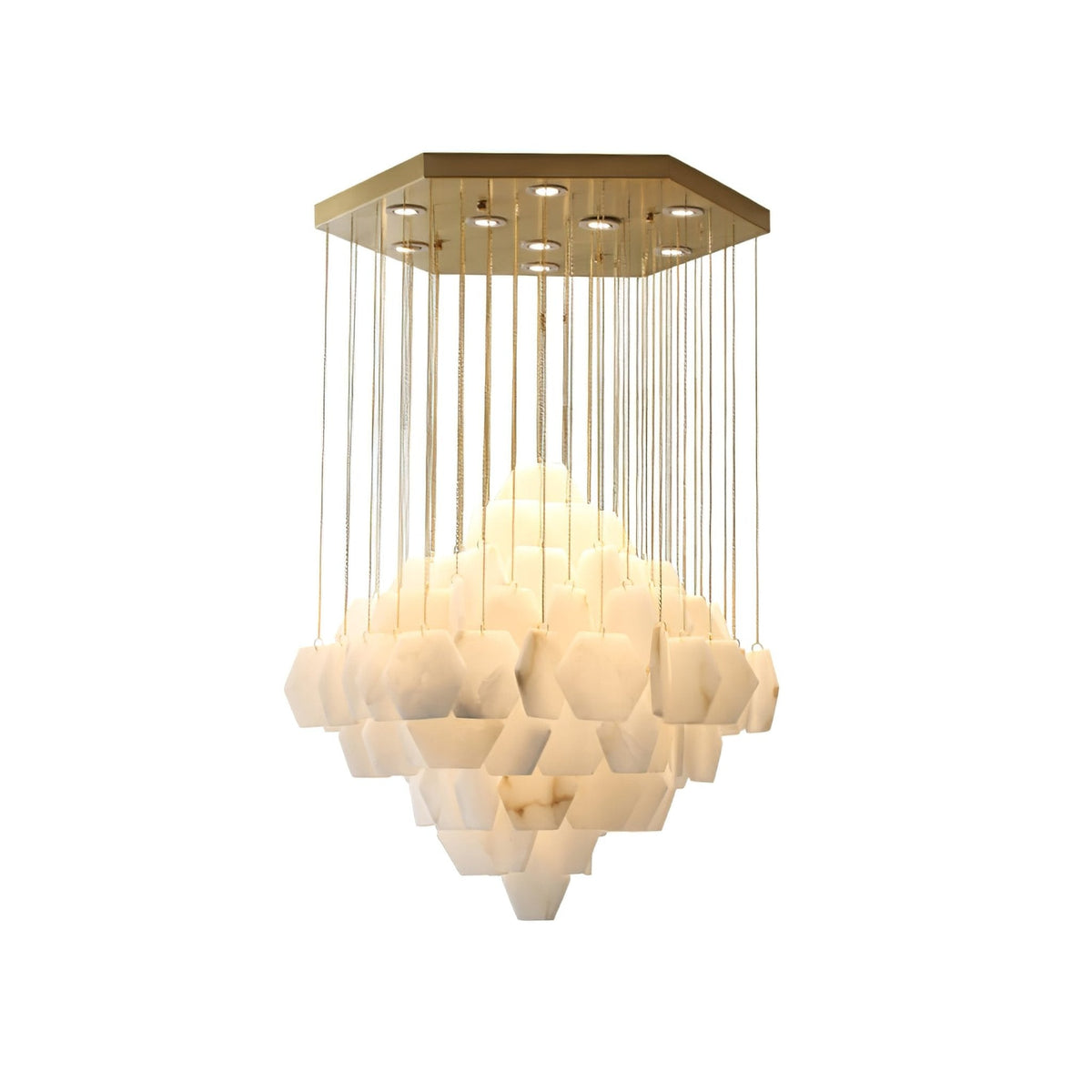Elegant Hexa Alabaster Cascade Chandelier - Deco Ranches