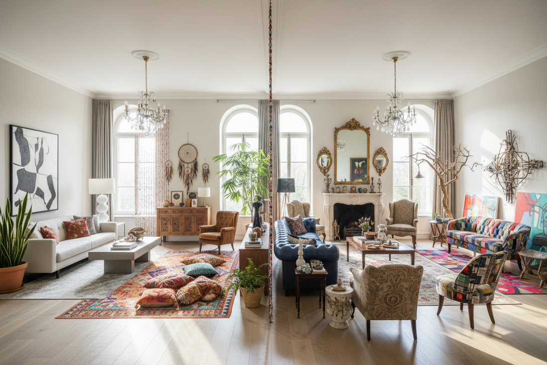 A comparison of an organized sitting room then before