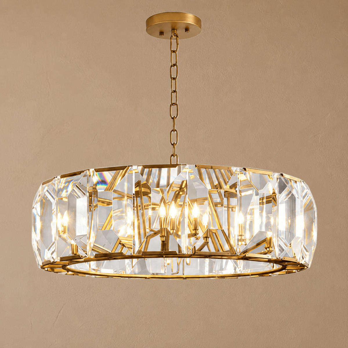 Transitional Crystal Round Chandelier