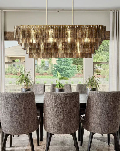 Smoked Glass Linear Chandelier