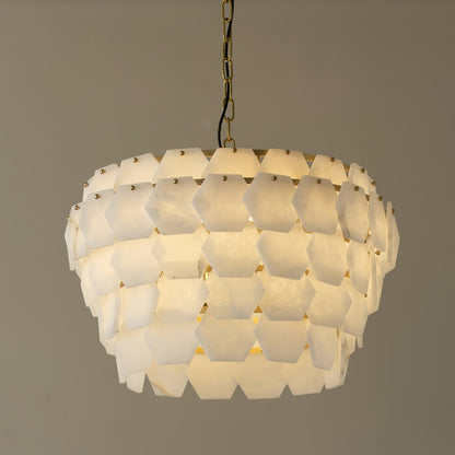 Elegant Hexa Cloud Alabaster Pendant Light - Deco Ranches