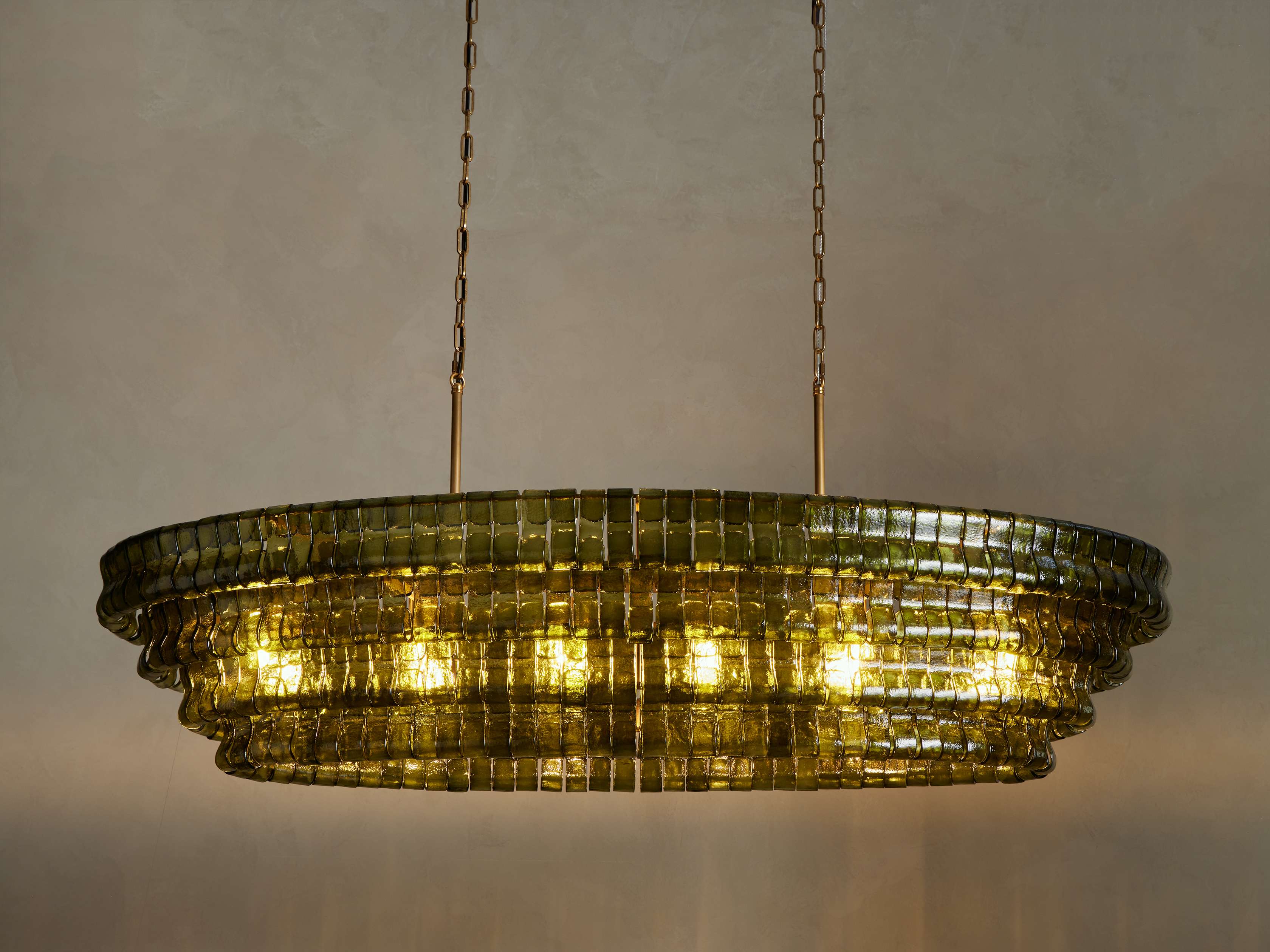 Ghiaccio Oval Chandelier 54 inch, 65 inch
