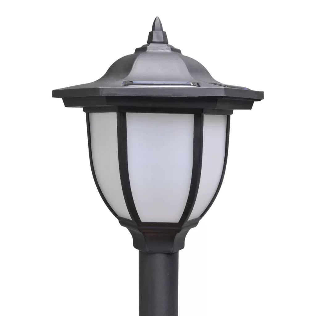vidaXL Chain Fence with Solar Lights Outdoor Patio Garden Fence with LED Lamps and Poles for Yard Decoration