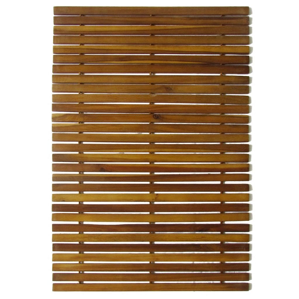 vidaXL Bathmat Set Acacia Hardwood with Rubber Backing Bathroom Runner Mats for Bath and Sauna Areas