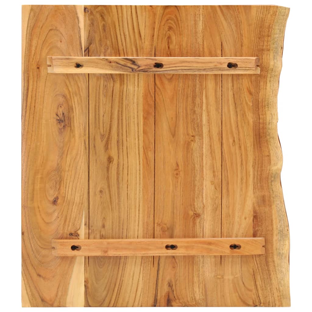 vidaXL Bathroom Countertop Solid Acacia Wood Vanity Top with Live Edges Wooden Worktop Rustic Style