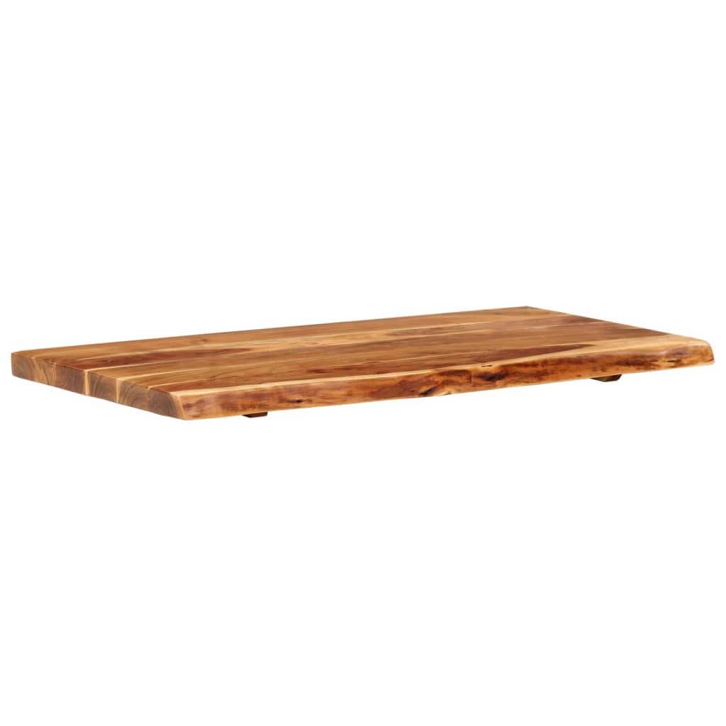 vidaXL Bathroom Countertop Solid Acacia Wood Vanity Top with Live Edges Wooden Worktop Rustic Style
