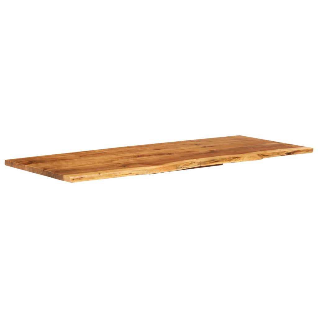 vidaXL Bathroom Countertop Solid Acacia Wood Vanity Top with Live Edges Wooden Worktop Rustic Style