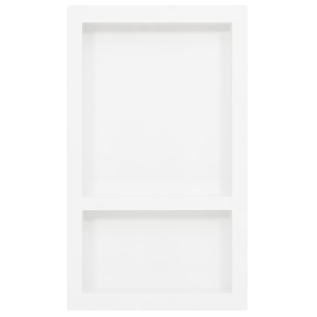 vidaXL Shower Niche 2 Compartments White