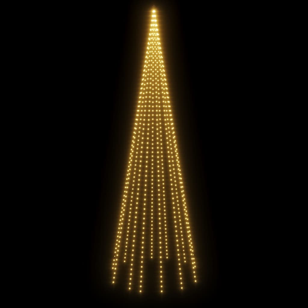 vidaXL Flagpole Christmas Tree 16 ft LED