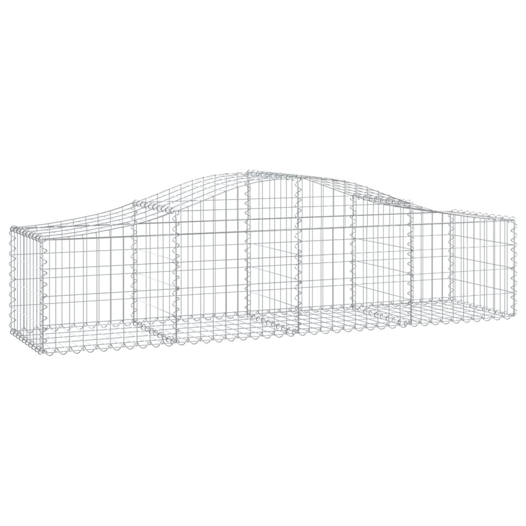 vidaXL Arched Gabion Basket Planter Galvanized Iron Outdoor Garden Wall Decorative Stone Cage Planter
