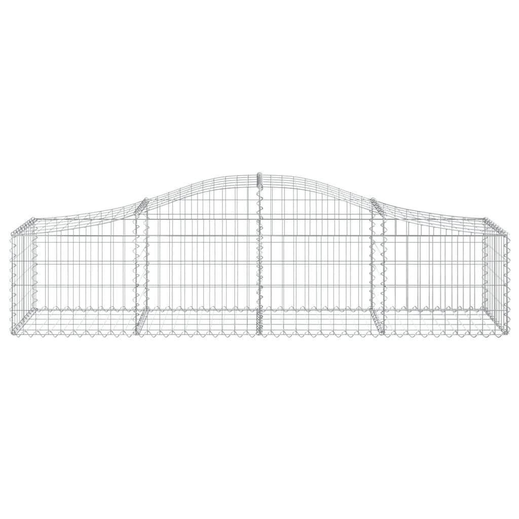 vidaXL Arched Gabion Basket Planter Galvanized Iron Outdoor Garden Wall Decorative Stone Cage Planter