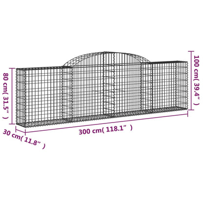 vidaXL Arched Gabion Baskets 3-Piece Set