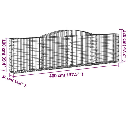 vidaXL Arched Gabion Baskets 8-Piece Set