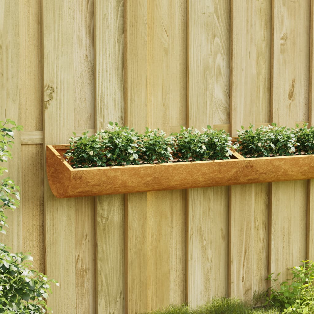 vidaXL Garden Wall Planter Corten Steel