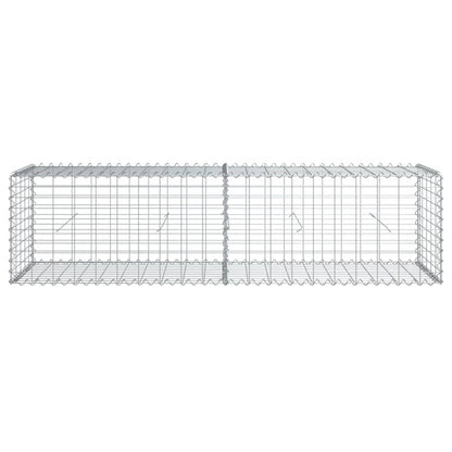 vidaXL Gabion Basket with Cover 39.4x19.7x39.4 in Galvanized Iron Outdoor Landscaping Stone Cage