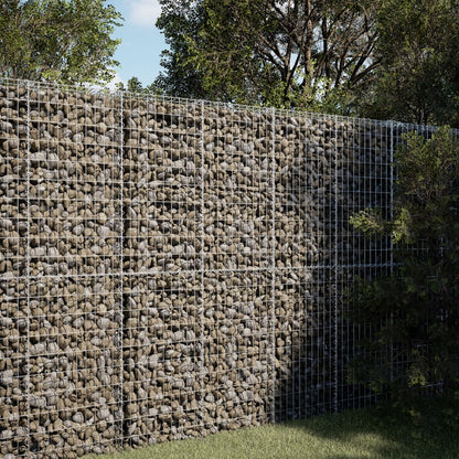 vidaXL Gabion Basket with Cover 39.4x19.7x39.4 in Galvanized Iron Outdoor Landscaping Stone Cage