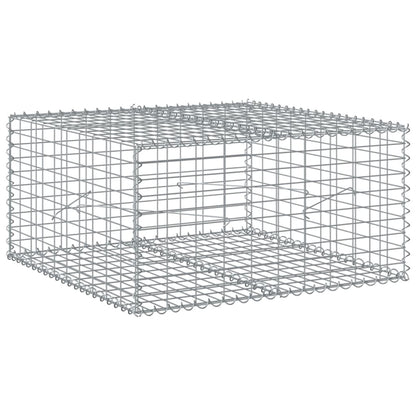 vidaXL Gabion Basket with Cover 39.4x19.7x39.4 in Galvanized Iron Outdoor Landscaping Stone Cage