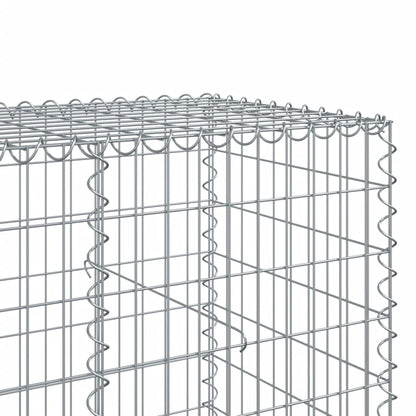 vidaXL Gabion Basket with Cover 39.4x19.7x39.4 in Galvanized Iron Outdoor Landscaping Stone Cage