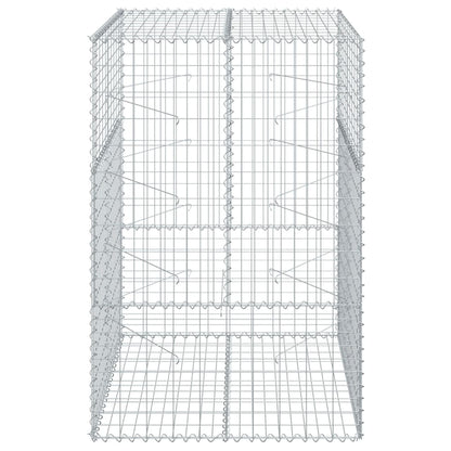 vidaXL Gabion Basket with Cover 39.4x19.7x39.4 in Galvanized Iron Outdoor Landscaping Stone Cage