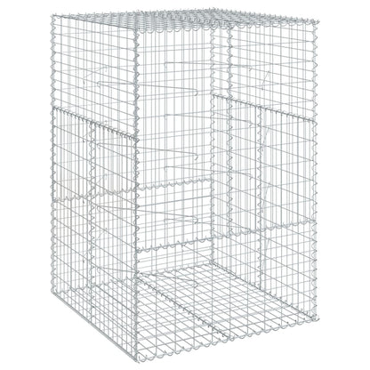 vidaXL Gabion Basket with Cover 39.4x19.7x39.4 in Galvanized Iron Outdoor Landscaping Stone Cage