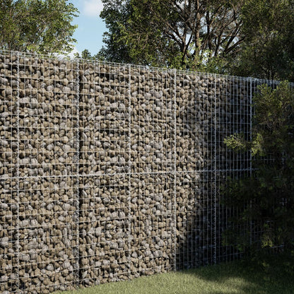 vidaXL Gabion Basket with Cover 39.4x19.7x39.4 in Galvanized Iron Outdoor Landscaping Stone Cage