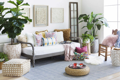 Brookneal Pouf Ottoman Footrest Decorative Accent Seating for Living Room Bedroom Home Decor - Deco Ranches