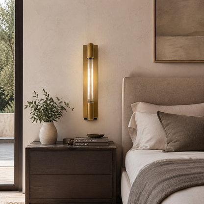 James Fluted Glass Wall Sconce - 1-Light Indoor/Outdoor Rated Modern Fixture