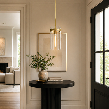 Transitional Clear Glass Pendant