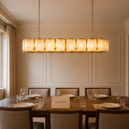 Calcite Rectangular Chandelier