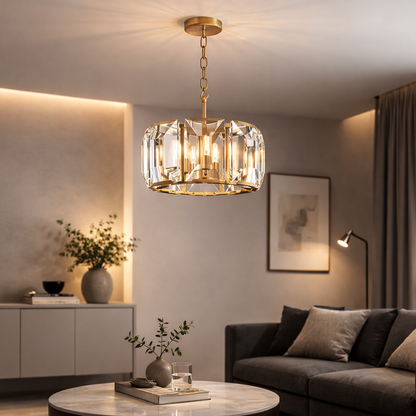 Transitional Crystal Round Chandelier