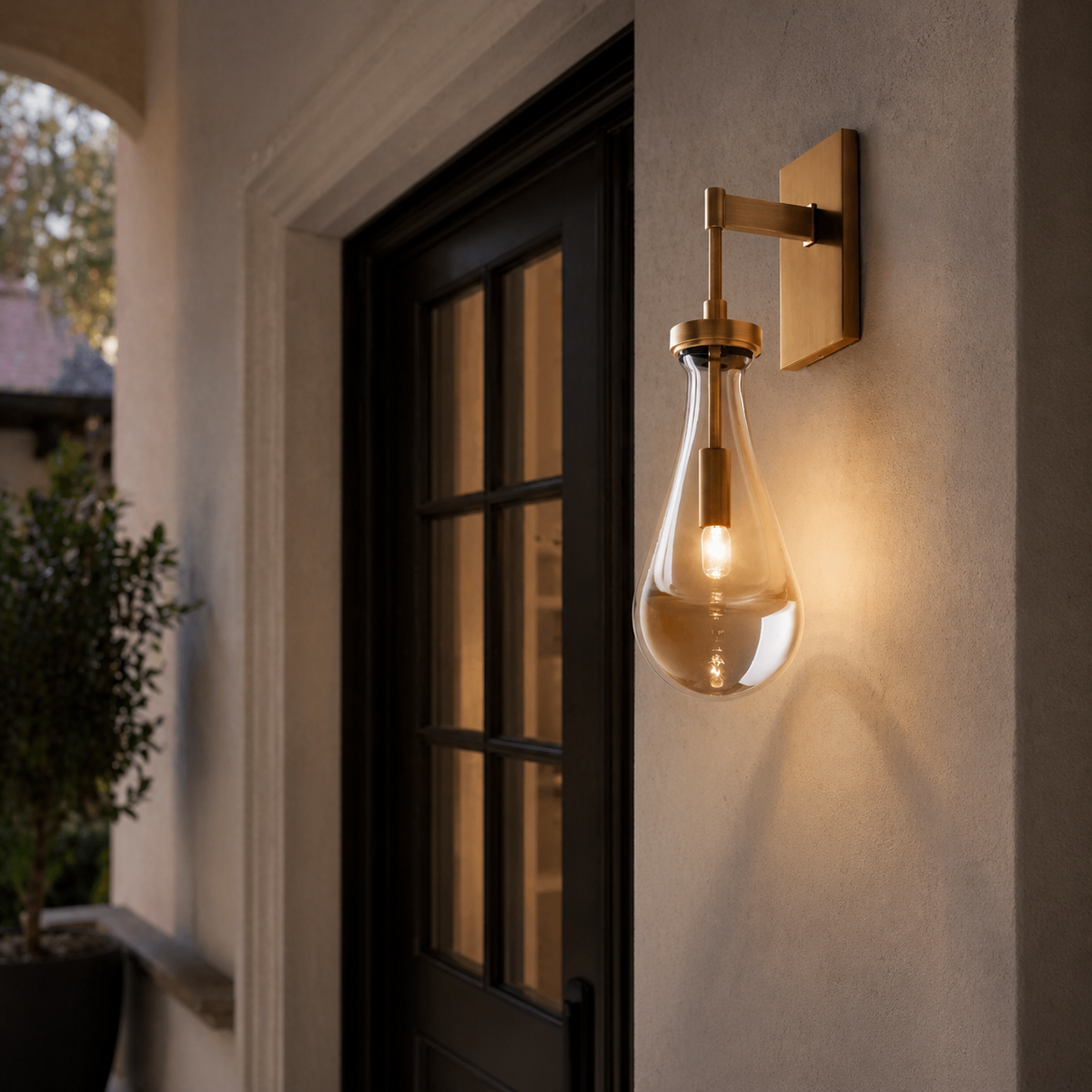 Outdoor Glass Raindrop Wall Sconce