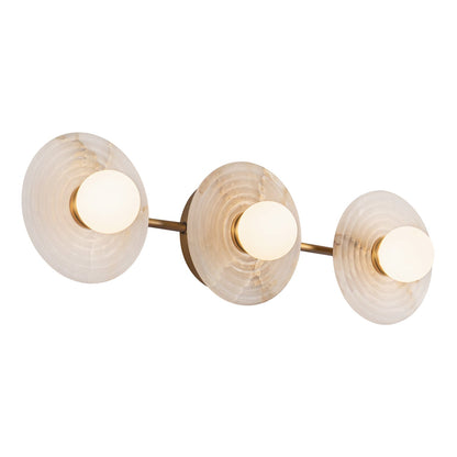 Dahlia Triple Alabaster Wall Sconce