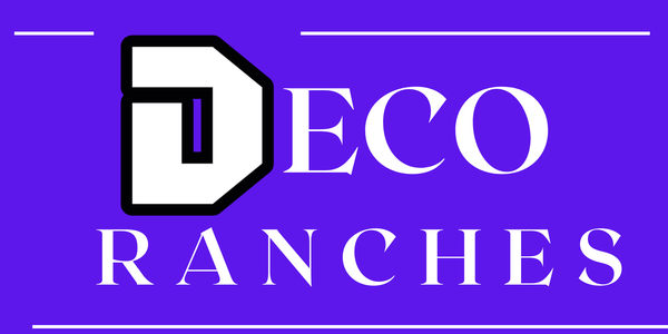 Logo of Deco Ranches on a purple background