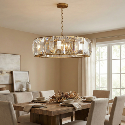 Transitional Crystal Round Chandelier