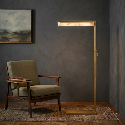 Alabaster Task Floor Lamp