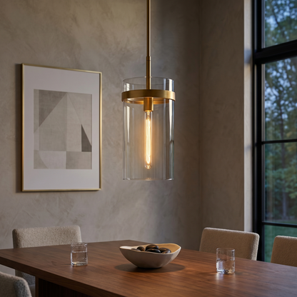 Transitional Clear Glass Pendant
