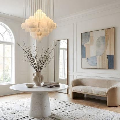 Elegant Hexa Alabaster Cascade Chandelier - Deco Ranches