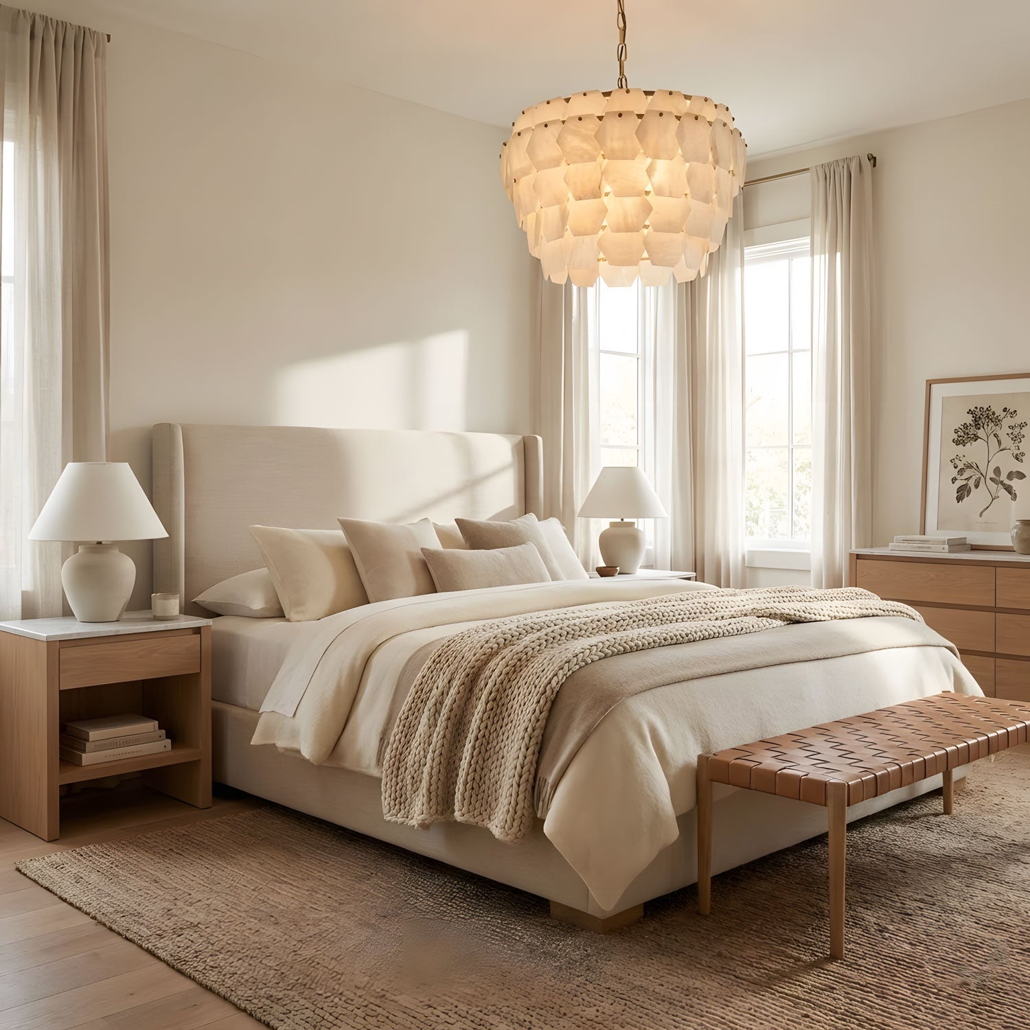 Elegant Hexa Cloud Alabaster Pendant Light - Deco Ranches