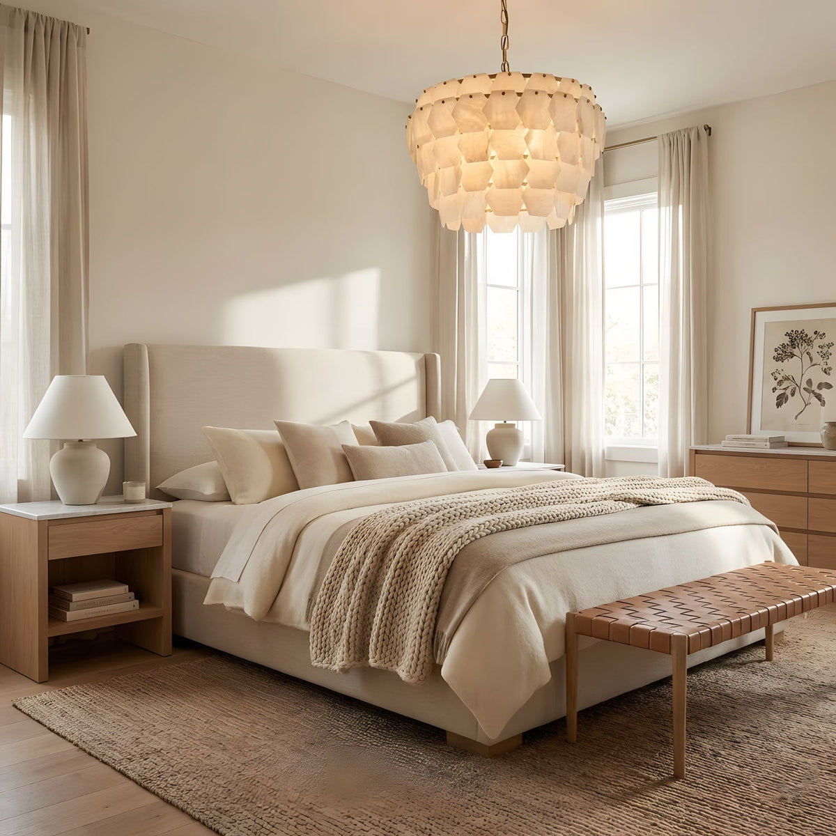 Elegant Hexa Cloud Alabaster Pendant Light - Deco Ranches