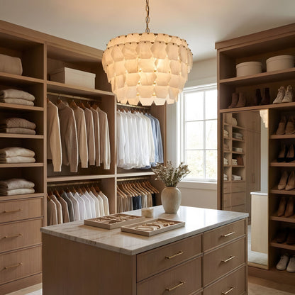 Elegant Hexa Cloud Alabaster Pendant Light - Deco Ranches