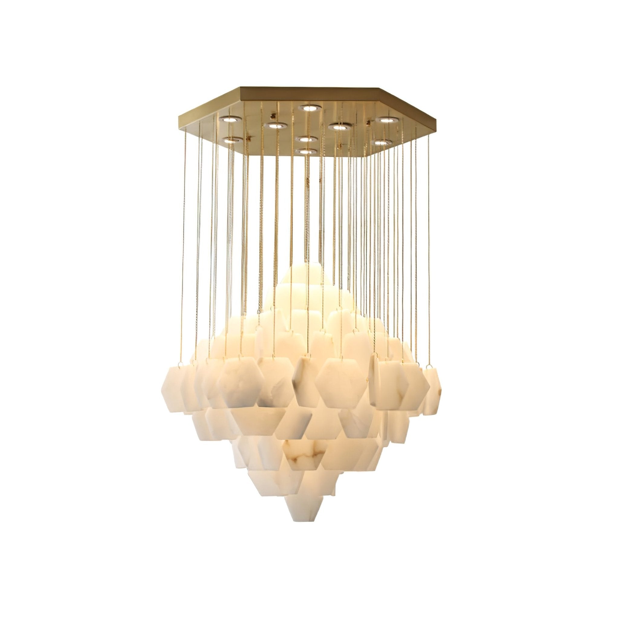 Elegant Hexa Alabaster Cascade Chandelier - Deco Ranches