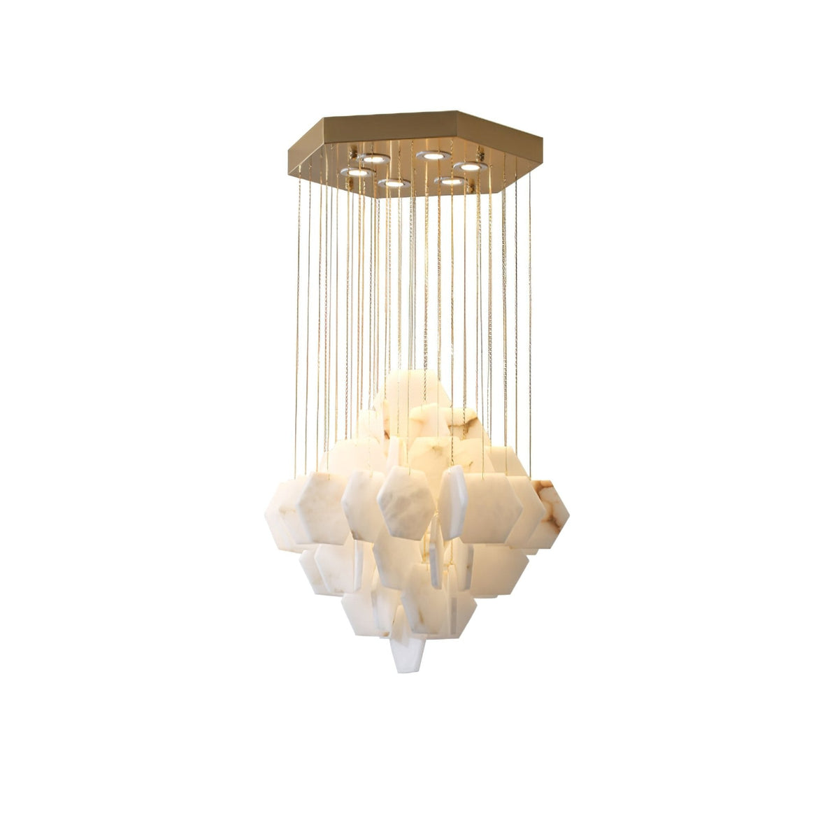 Elegant Hexa Alabaster Cascade Chandelier - Deco Ranches