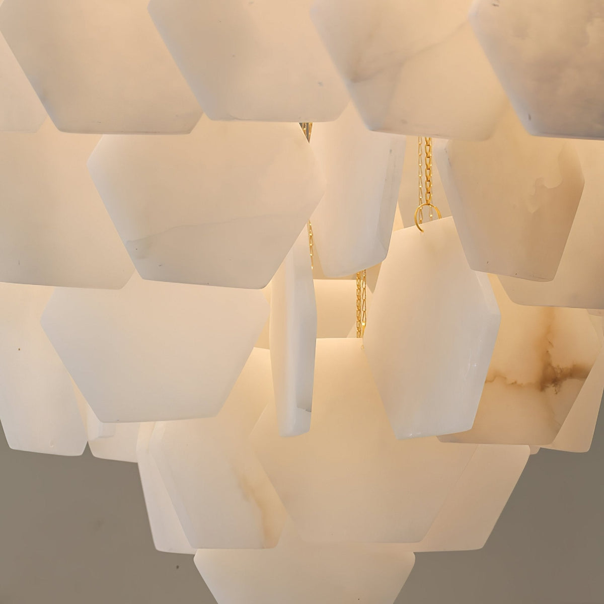 Elegant Hexa Alabaster Cascade Chandelier - Deco Ranches