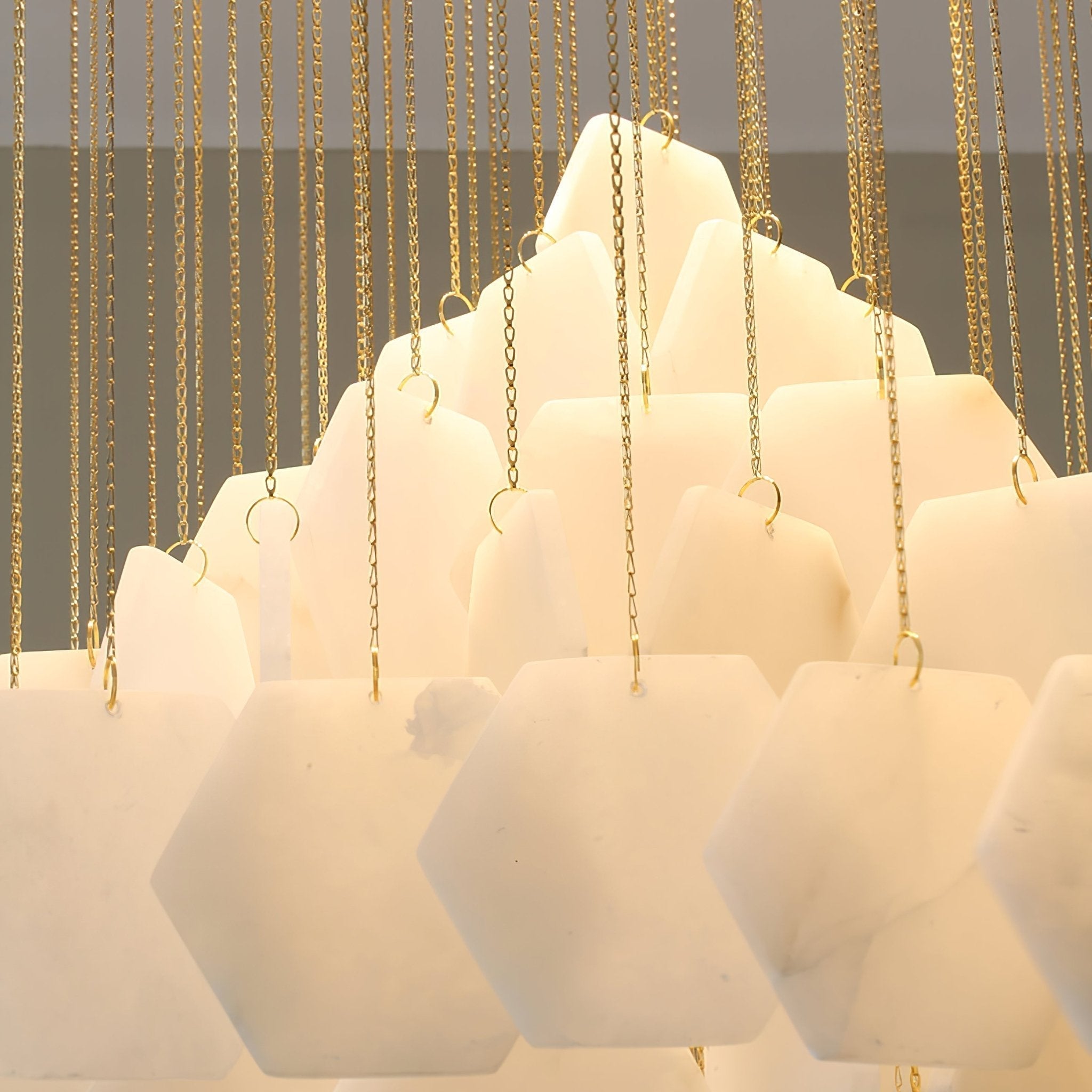 Elegant Hexa Alabaster Cascade Chandelier - Deco Ranches