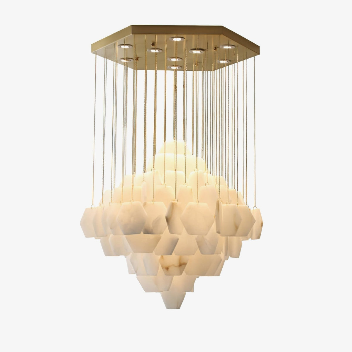 Elegant Hexa Alabaster Cascade Chandelier - Deco Ranches