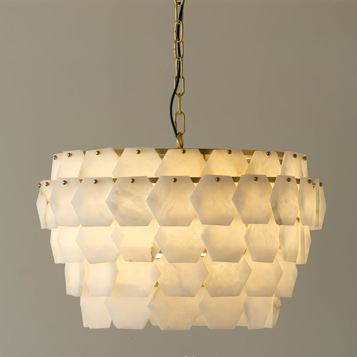 Elegant Hexa Cloud Alabaster Pendant Light - Deco Ranches