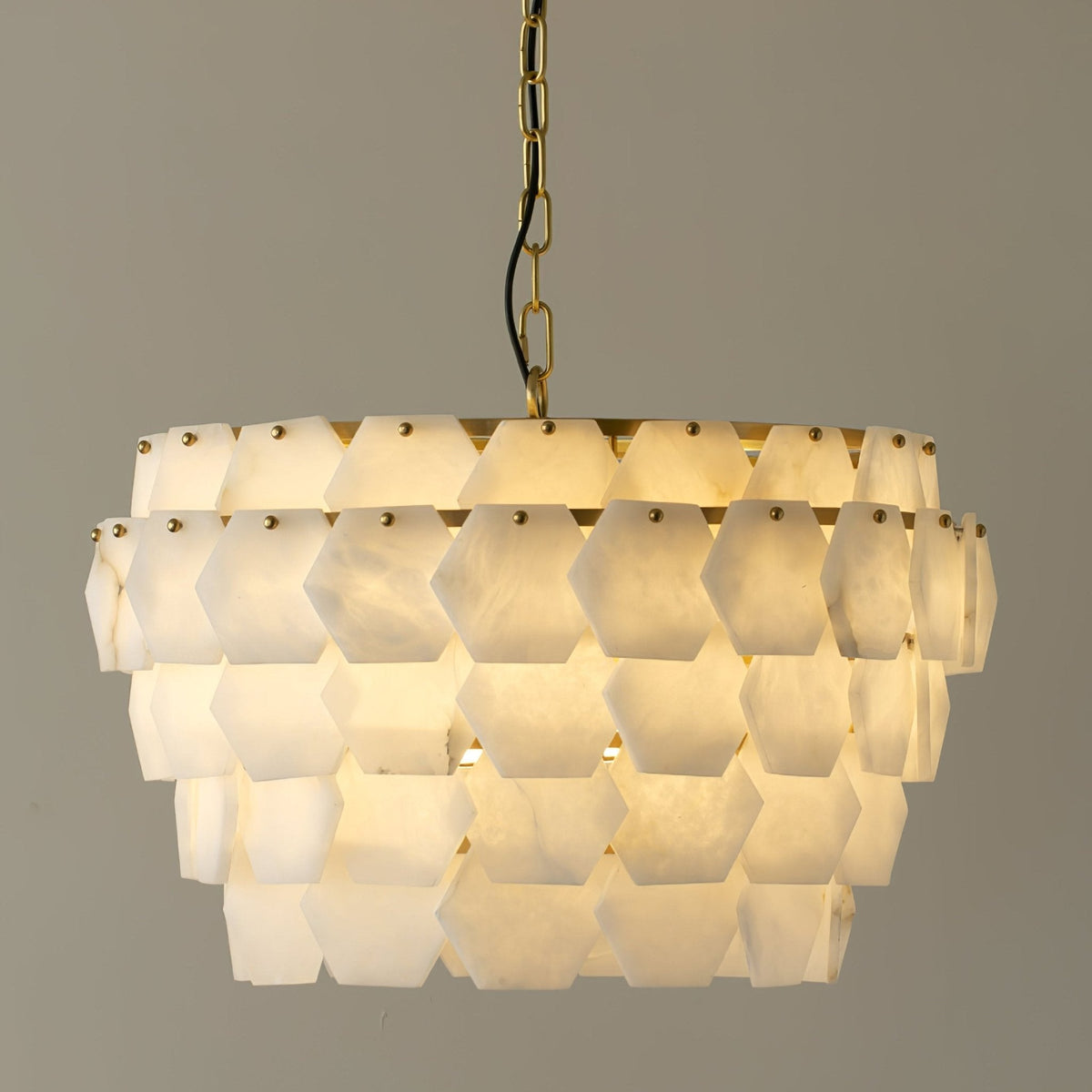 Elegant Hexa Cloud Alabaster Pendant Light - Deco Ranches
